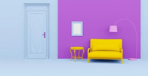 3d Abstract interior. Interior template. Stock Illustration