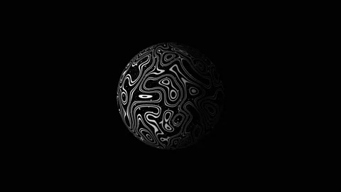 3D Abstract iridescent wavy sphere animation loop. Vibrant liquid reflection Stock Footage 149984740