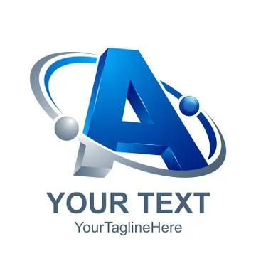 3d abstract Letter A logo design template elements. abstract letter A. Busine Stock Illustration