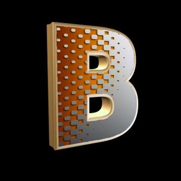 3d abstract letter with modern halftone pattern - B Stock Illustration