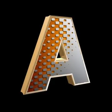 3d abstract letter with modern halftone pattern Stock Illustration