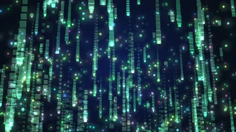 3D Abstract lights falling down Stock Footage 171666152