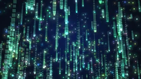 3D Abstract lights falling down Illustrazione stock