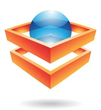 3D abstract logo icon Stock Illustration