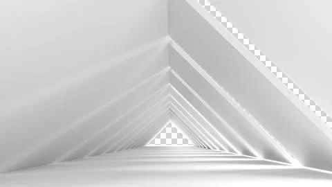 3D Abstract Long Corridor Light Interior Stock Illustration