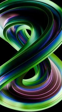 3D abstract loop design with colorful glossy ribbons vertical wallpaper Stock Illustration