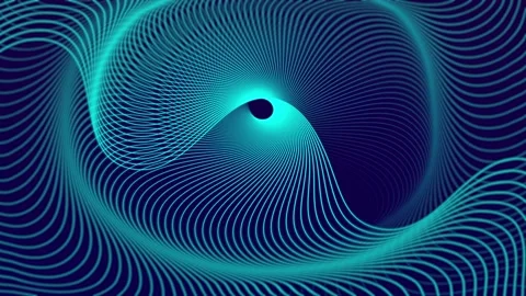 3d abstract loop green wavy motion background. Concept of futuristic Stock Footage 183674376