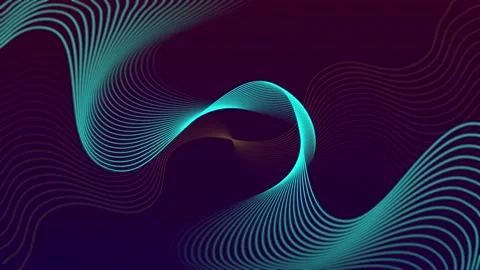 3d abstract loopable green and orange wavy motion background. Stock Footage 173414467