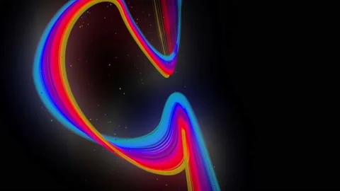 3d abstract looped 4k background with glow lines. Multi-colored neon lines fly Stock Footage 140120160