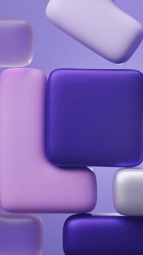 3d abstract looped background with alpha channel.Falling pieces from Tetris. Stock Footage 260738368