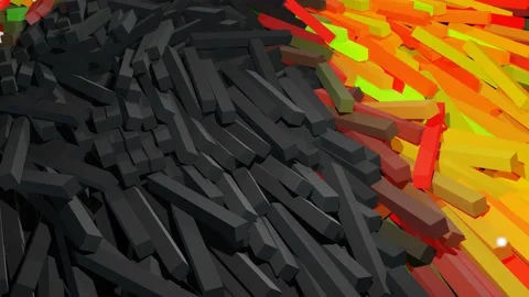 3d abstract looped background with lot of gray rectangles lay on plane and light Stock Footage 168203565