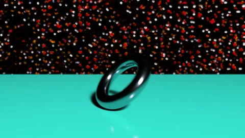 3d abstract looped motion design animation. Metallic ring endless rolling on the Stock Footage 145223466