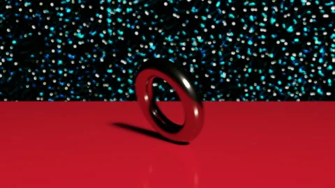 3d abstract looped motion design animation. Metallic ring endless rolling on the Stock-Footage 145223643
