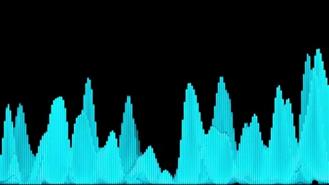 3D Abstract Looping Animation of Cyan Geometric Wave on Dark Background Stock Footage 314174821