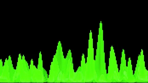 3D Abstract Looping Layout of Green Geometric Wave on Dark Black Background. Stock Footage 314169911