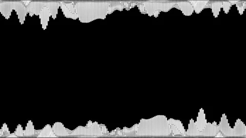 3D Abstract Looping Template of White Geometric Wave on Dark Background Stock Footage 314169751