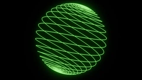 3D Abstract Loxodrome Spiral Loop Geometric Neon Glow Motion Background 库存影片 345993801