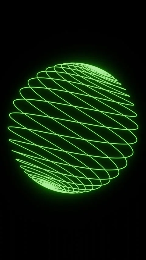 3D Abstract Loxodrome Spiral Loop Geometric Neon Glow Motion Background 库存影片 345993802