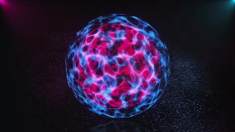 3d abstract magic sphere is in dark space, 3d render computer generated イラスト素材
