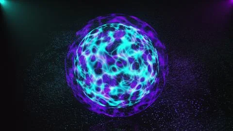 3d abstract magic sphere is in dark space, 3d render computer generated Illustrazione stock