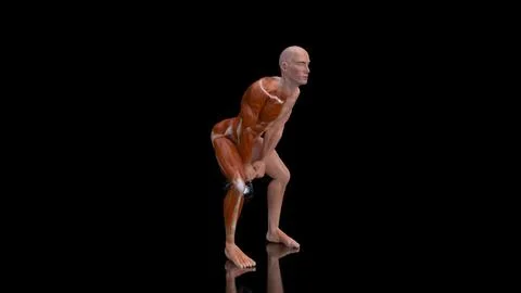 3D abstract man doing kettlebells Ilustración de archivo