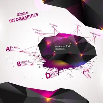 3D Abstract Mesh Background with Circles, Lines and Shapes, Stock-Illustration