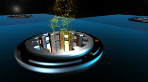 3D abstract metal shape generating plexus and particles Video stock 61030277