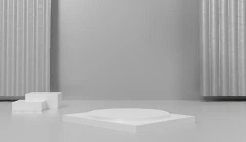 3d abstract minimal geometric forms. Glossy luxury podium for your design. Pa Stock Illustration