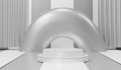 3d abstract minimal geometric forms. Glossy luxury podium for your design. Pa Stock Illustration