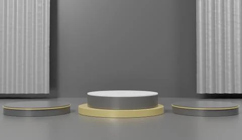 3d abstract minimal geometric forms. Glossy luxury podium for your design. Pa Stock Illustration