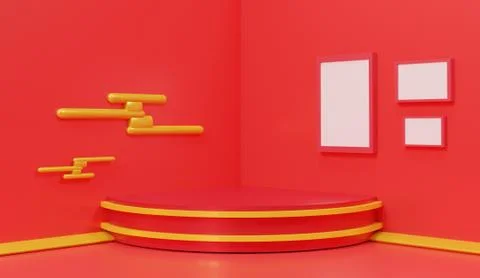 3d abstract minimal geometric forms. Glossy luxury podium for your design. Pa Stock Illustration