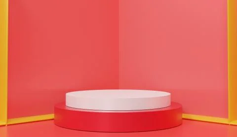 3d abstract minimal geometric forms. Glossy luxury podium for your design. Pa Stock Illustration