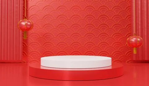 3d abstract minimal geometric forms. Glossy luxury podium for your design. Pa Stock Illustration