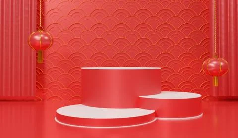 3d abstract minimal geometric forms. Glossy luxury podium for your design. Pa Stock Illustration