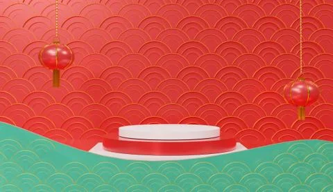 3d abstract minimal geometric forms. Glossy luxury podium for your design. Pa Stock Illustration