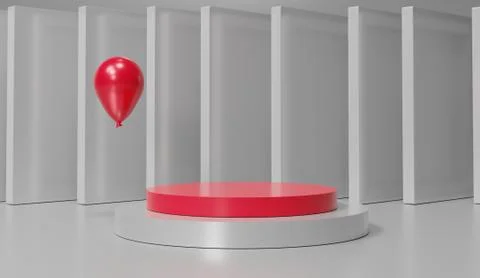 3d abstract minimal geometric forms. Glossy luxury podium for your design. Pa Stock Illustration