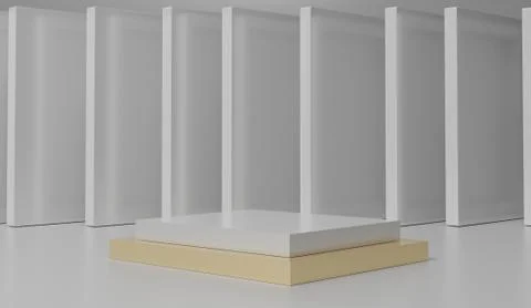 3d abstract minimal geometric forms. Glossy luxury podium for your design. Pa Stock Illustration