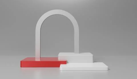 3d abstract minimal geometric forms. Glossy luxury podium for your design. Pa Stock Illustration