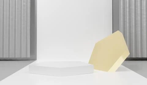 3d abstract minimal geometric forms. Glossy luxury podium for your design. Pa Stock Illustration