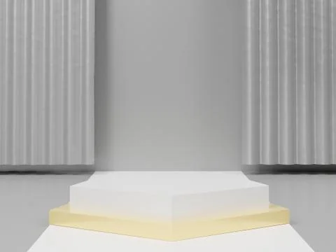 3d abstract minimal geometric forms. Glossy luxury podium for your design. Pa Stock Illustration
