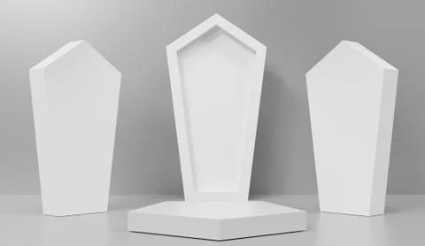 3d abstract minimal geometric forms. Glossy luxury podium for your design. Pa Stock Illustration