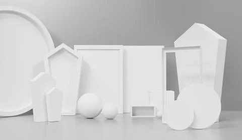 3d abstract minimal geometric forms. Glossy luxury podium for your design. Pa Stock Illustration