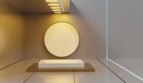 3d abstract minimal geometric forms. Glossy luxury podium for your design. Stock Illustration