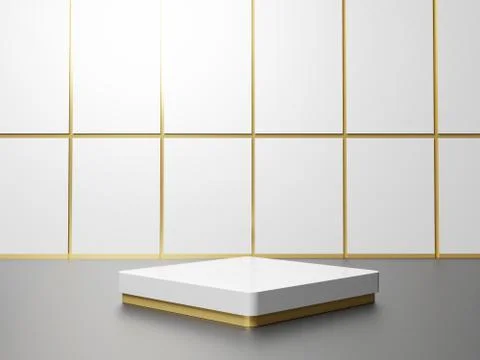 3d abstract minimal geometric forms. Glossy luxury podium for your design. Stock Illustration