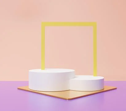 3d abstract minimal geometric forms. Glossy luxury podium for your design. Pa Stock Illustration