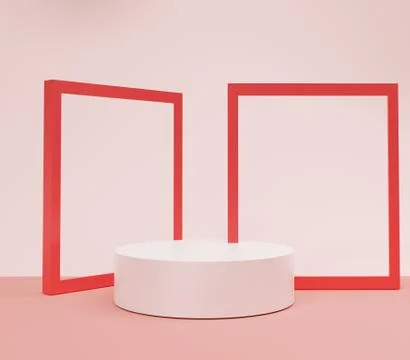 3d abstract minimal geometric forms. Glossy luxury podium for your design. Pa Stock Illustration