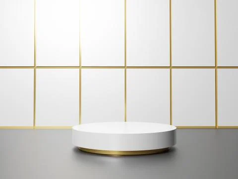 3d abstract minimal geometric forms. Glossy luxury podium for your design. Stock Illustration