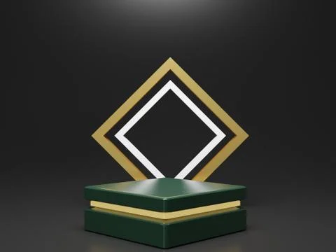 3d abstract minimal geometric forms. Glossy luxury podium for your design. Pa Stock Illustration
