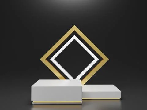 3d abstract minimal geometric forms. Glossy luxury podium for your design. Stock Illustration