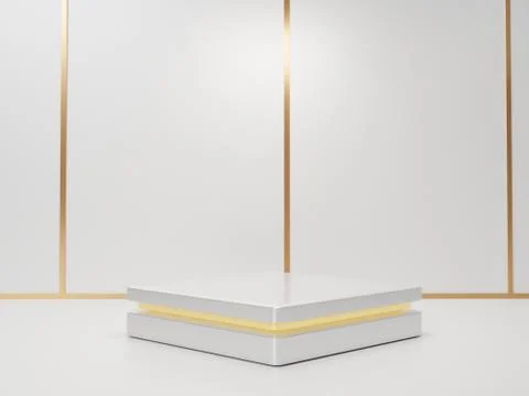 3d abstract minimal geometric forms. Glossy luxury podium for your design. Stock Illustration